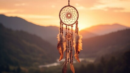 Dreamcatcher with mountain backdrop