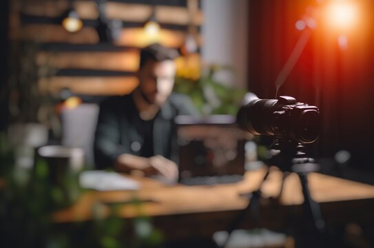 Youtuber grab&aacute;ndose en v&iacute;deo para publicar un v&iacute;deo en Internet