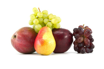 Naklejka na ściany i meble Fresh healthy fruits isolated on white background
