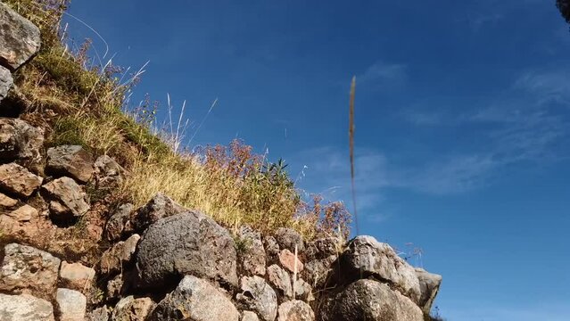 Examining the Noble View of Cusilluchayoc El Templo de Los Monos in Cusco District, Peru - Time Lapse