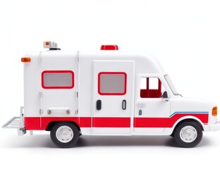 Toy Ambulance on a Clean Plain White Background