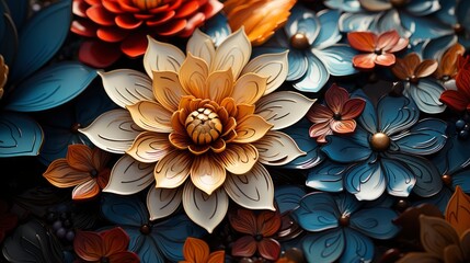 Floral Mosaic Masterpiece Mosaic Petals Petal Puzzle Desktop Wallpaper Backgrounds, Background Hd For Designer