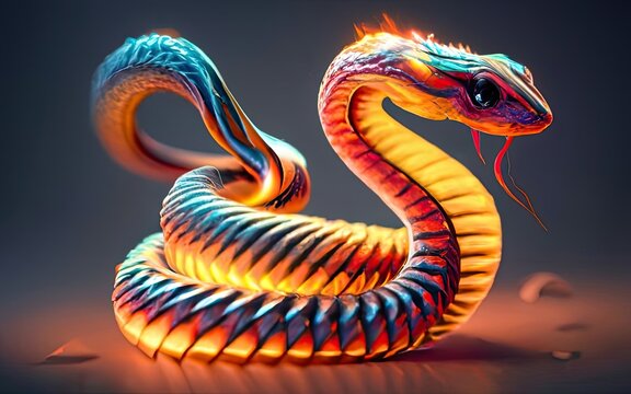 bright glass snake with Generative AI.