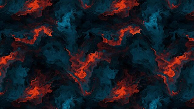 Animated Video Background of a moving lava scene in blue and orange