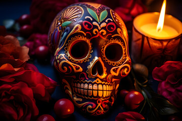 sugar Skull (Calavera) to celebrate Mexico's Day of the Dead (Dia de Los Muertos)