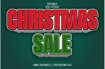 Christmas Sale Editable Text Effect 3D Emboss Style