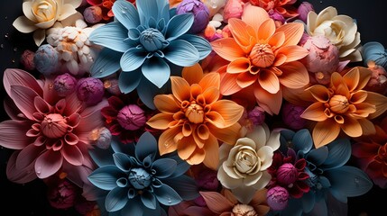Fototapeta premium Floral Kaleidoscope Colorful Symmetry Blossom,Desktop Wallpaper Backgrounds, Background Hd For Designer
