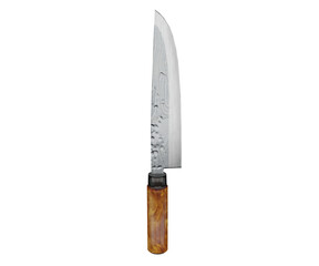 kitchen knife with wooden handle
