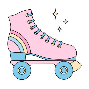 vector illustration of a roller skate on white for banners, cards, flyers, social media wallpapers, etc.
