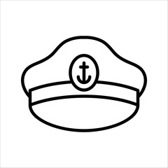 Captain hat icon. Sailor cap. vector illustration on white background