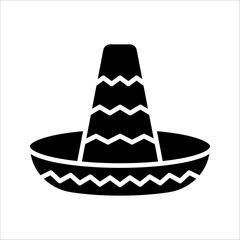 Vector design of sombrero and hat icon. Graphic of sombrero and mexico vector illustration on white background