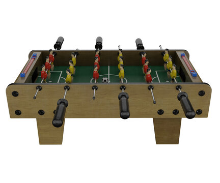 3d rendering foosball on wooden table