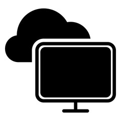 cloud computing icon, glyph icon style