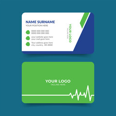 Modern medical doctor business card design for clinic hospital	
