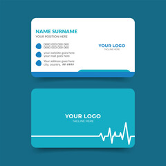 Modern medical doctor business card design for clinic hospital	
