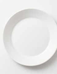 White Plate on a Clean Plain White Background - Simple Elegance for Any Culinary Presentation