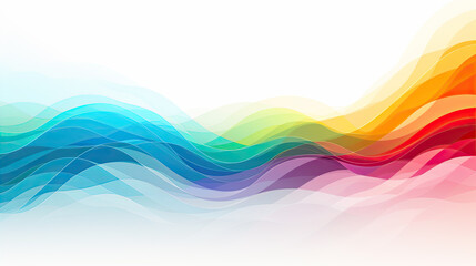 Graphic rainbow with white background.