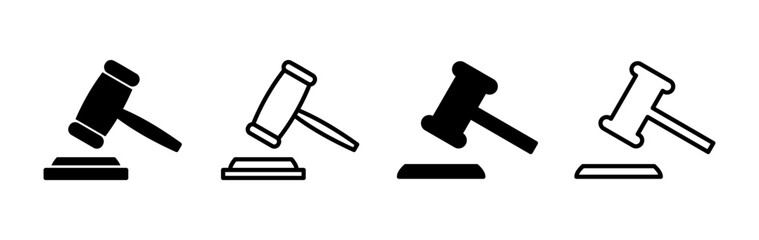 Gavel icon vector. judge gavel icon. auction hammer