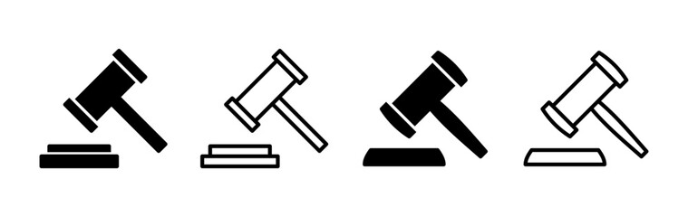 Gavel icon vector. judge gavel icon. auction hammer