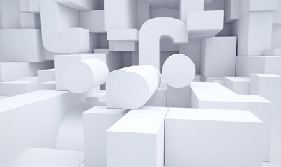 Abstract 3d animation, white geometric background, 4k seamless, Generative AI
