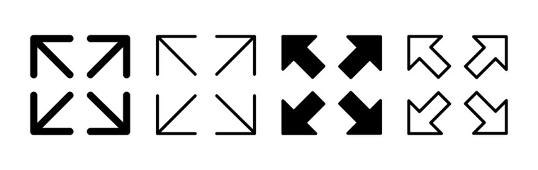 Fullscreen icon vector. expand fullscreen icon