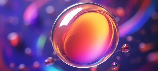 Abstract 3d graphics of a colorful bubble, 4k Generative AI