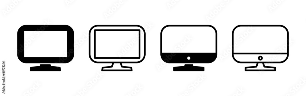 Poster computer icon vector. computer monitor icon.
