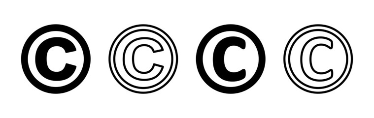 Copyright icon vector. copyright symbol