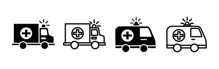Ambulance icon vector. Ambulance car icon