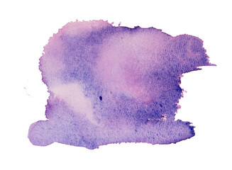 Fuchsia pink watercolor brush strokes isolated, Hand painted on watercolor paper texture, Fuchsia...