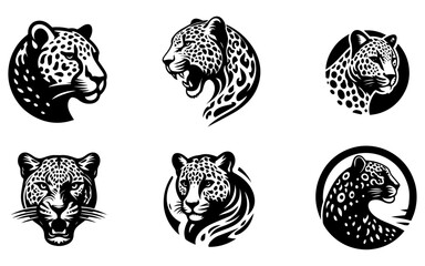 Leopard logo vector illustration black color white background