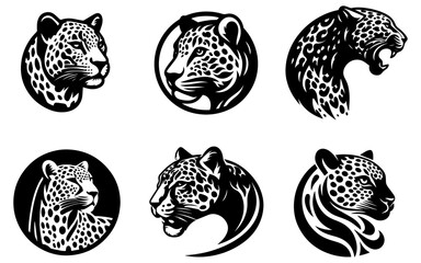Leopard logo vector illustration black color white background