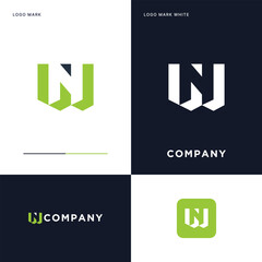 W N logo Vector Icon Illustration Design