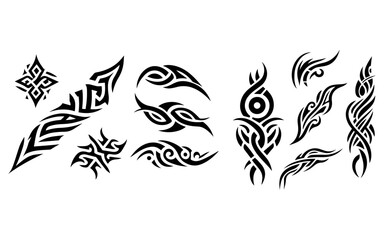 Tribal tattoo design illustration black color