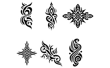 Tribal tattoo design illustration black color