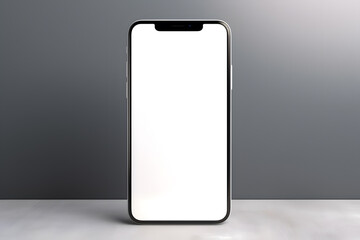 Smartphone with blank white screen for mockup