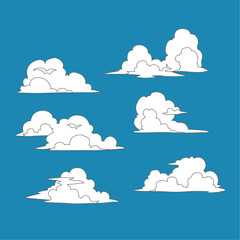 Natural simple white clouds shape in the blue sky