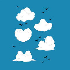 Natural simple white clouds shape in the blue sky