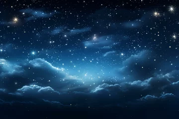 Foto op Canvas Bright shining stars in the night sky. Generative AI © Milana