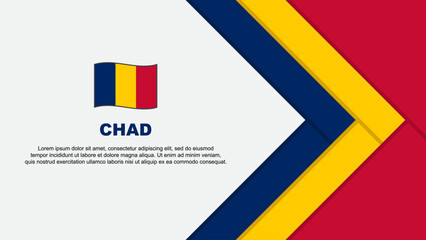 Chad Flag Abstract Background Design Template. Chad Independence Day Banner Cartoon Vector Illustration. Chad Cartoon