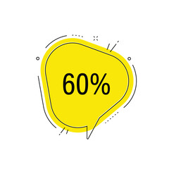 Speech bubble banner. 60% off Sale. Discount offer price sign