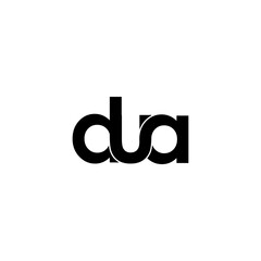 dua initial letter monogram logo design