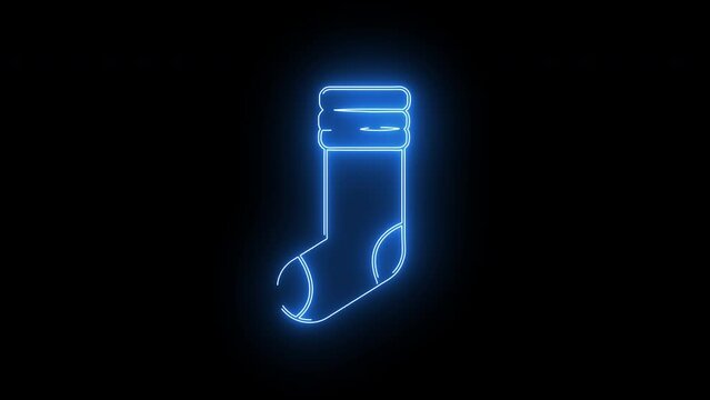 Animated sock icon with neon saber effect