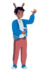christmas man with wine