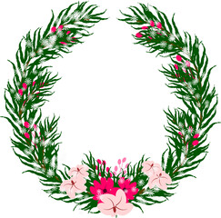 Snowflake Wreath, christmas snowfall frame