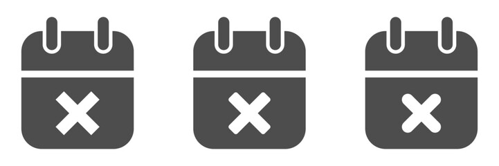 Appointment cancelled vector icons set