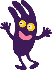 Cute funny character baby monster with funny smile face. Illustration in a modern childish hand-drawn style