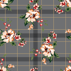 seamless vector flower with cheeks design pattern on background