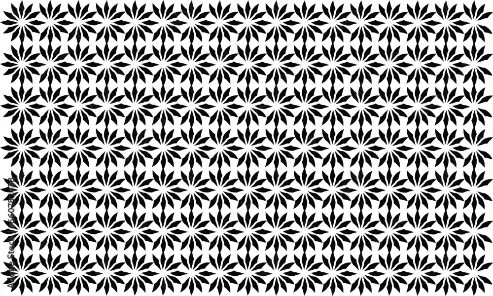 Poster Abstract flowers seamless pattern vector. Seamless geometric pattern. Seamless geometric pattern simple print vector. Pattern Background vector