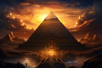 ancient pyramid art. Generative AI - obrazy, fototapety, plakaty